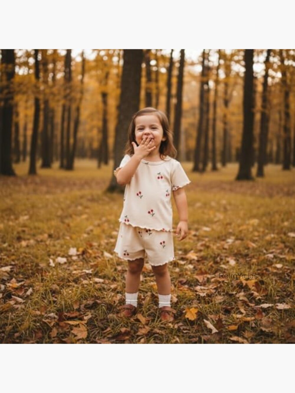 Toddler Girl 2-Piece Summer Outfit Short Sleeve Top & Shorts Set Sizes 3M-4T - Picture 3 of 7
